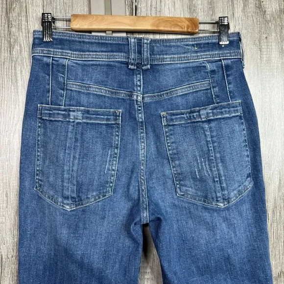 Anthropologie Pilcro Jeans Straight Leg Distressed Blue Color Stretch 28 - Picture 6 of 9